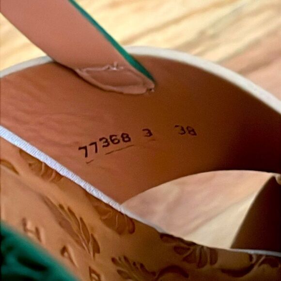 New Chie Mihara silver and green snake crocodile textured heeled sandals size 38 - Picture 7 of 9